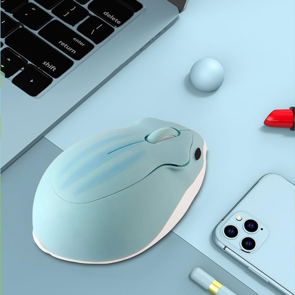 Blue Hamster Wireless Mouse Silent 1200DPI Cute USB PC Laptop - Kwikley