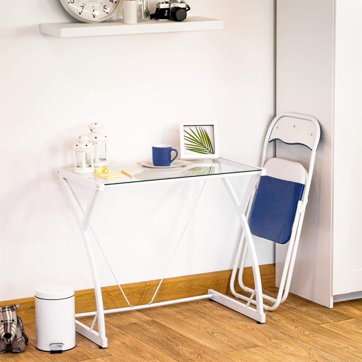 Blue Padded Folding Chairs Set of 6 – Compact, Durable Metal Frame, Space - Saving - Kwikley