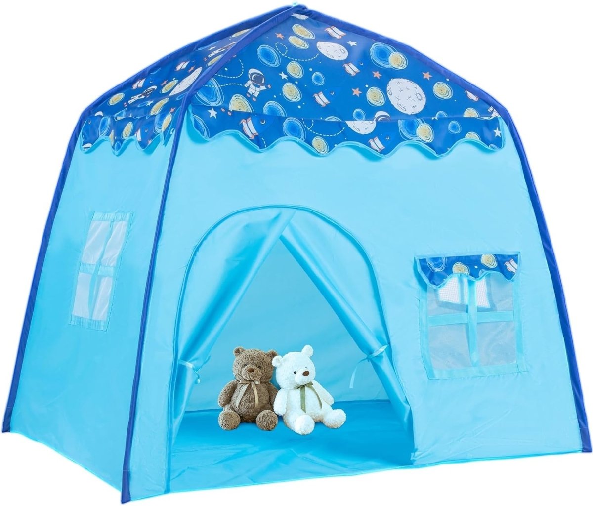 Blue Space Kids Pop Up Play Tent Dome Castle Indoor Outdoor - Kwikley