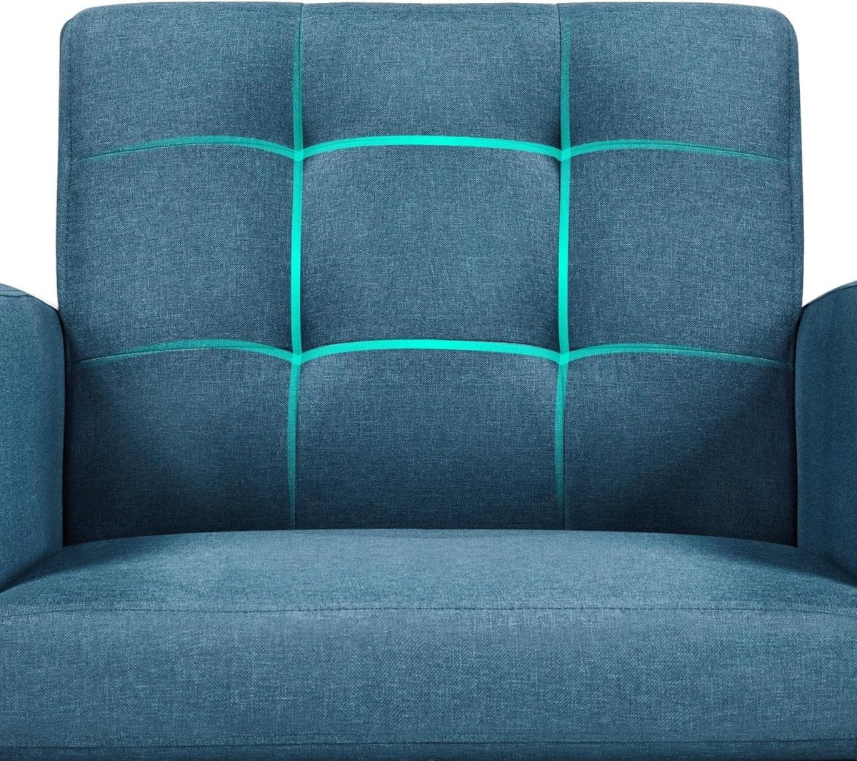 Blue Tufted Accent Chair Mid Century Armchair for Lounge or Bedroom - Kwikley