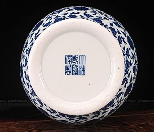 Blue White Ceramic Ginger Jar Vase with Lid Chinese Porcelain Home Decor - Kwikley