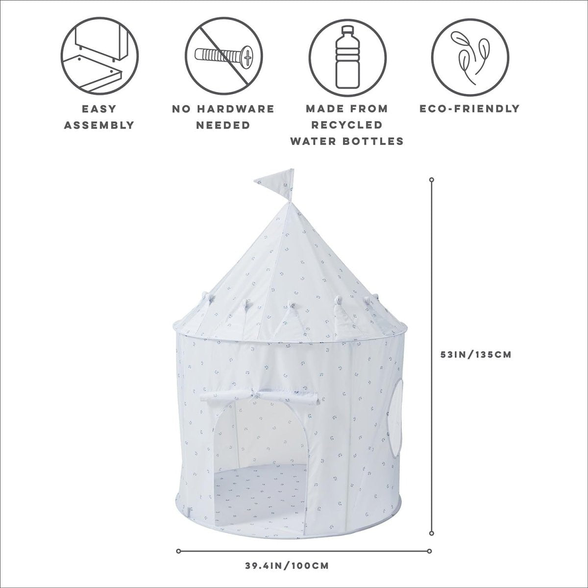 Blueberry Mist Kids Indoor Play Tent Eco Pop Up Fort Large - Kwikley