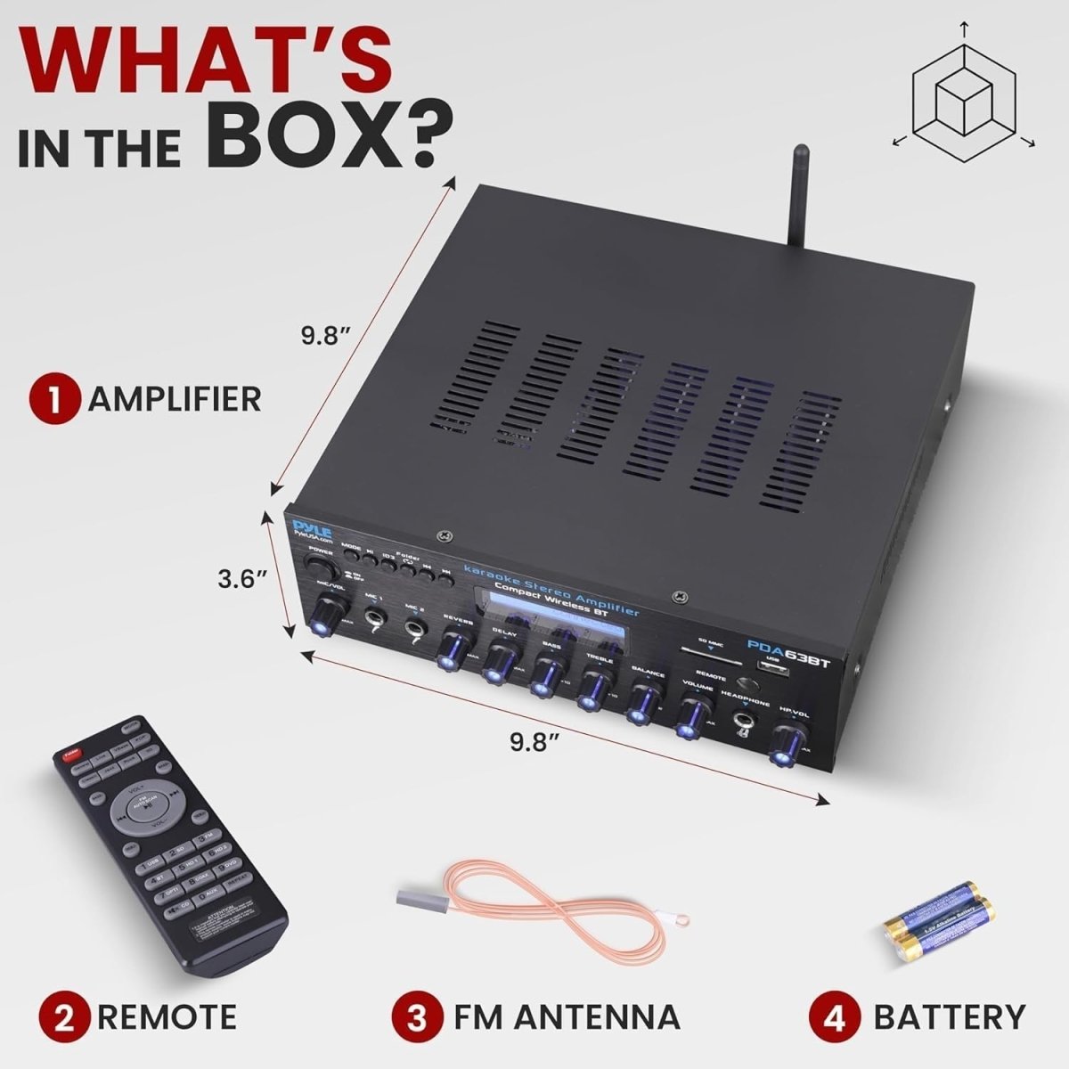 Bluetooth 200W Multi - Channel Home Audio Amplifier USB SD AUX RCA - Kwikley