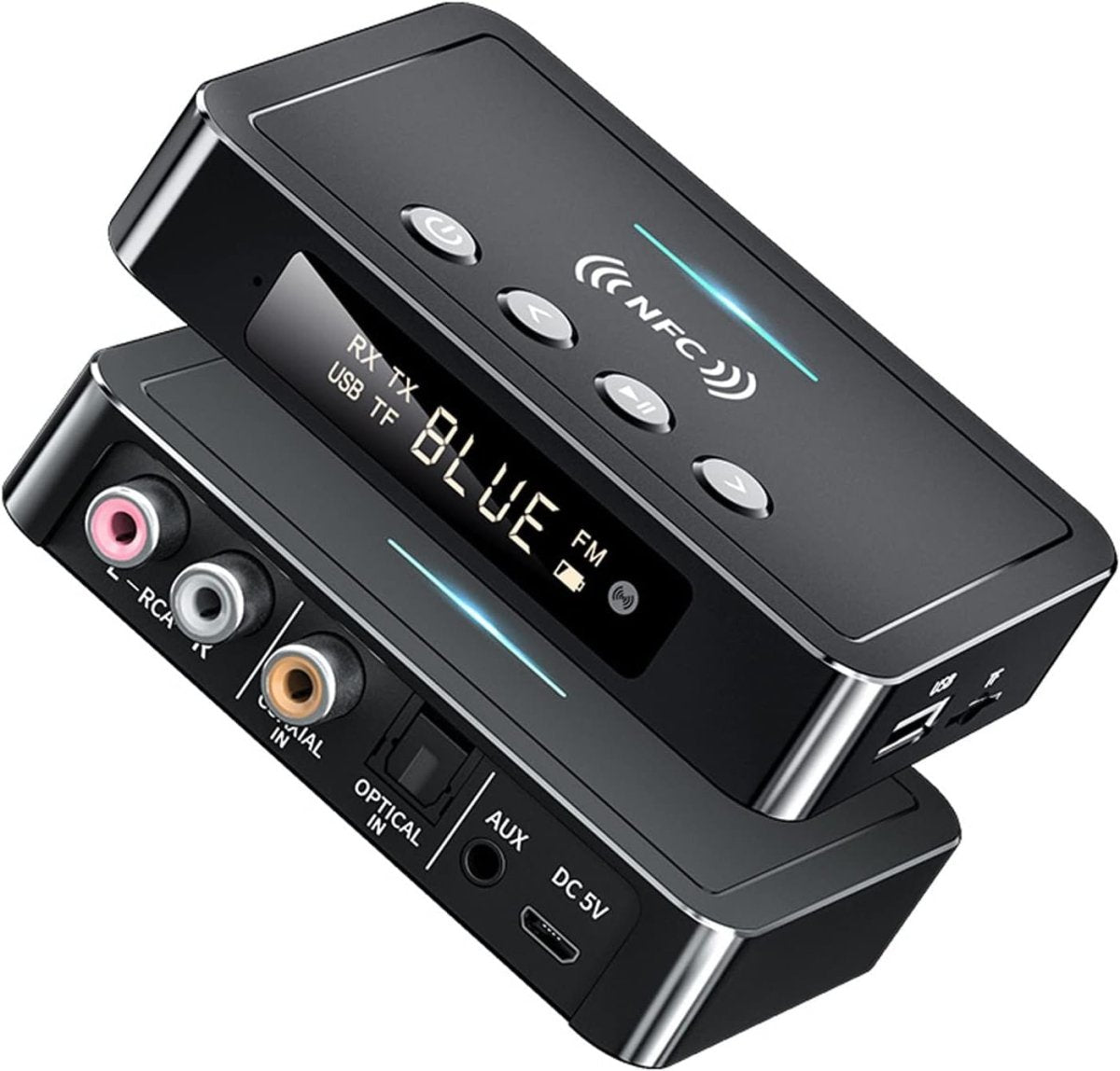 Bluetooth 5.0 Transmitter Receiver 3in1 NFC AUX RCA - Kwikley