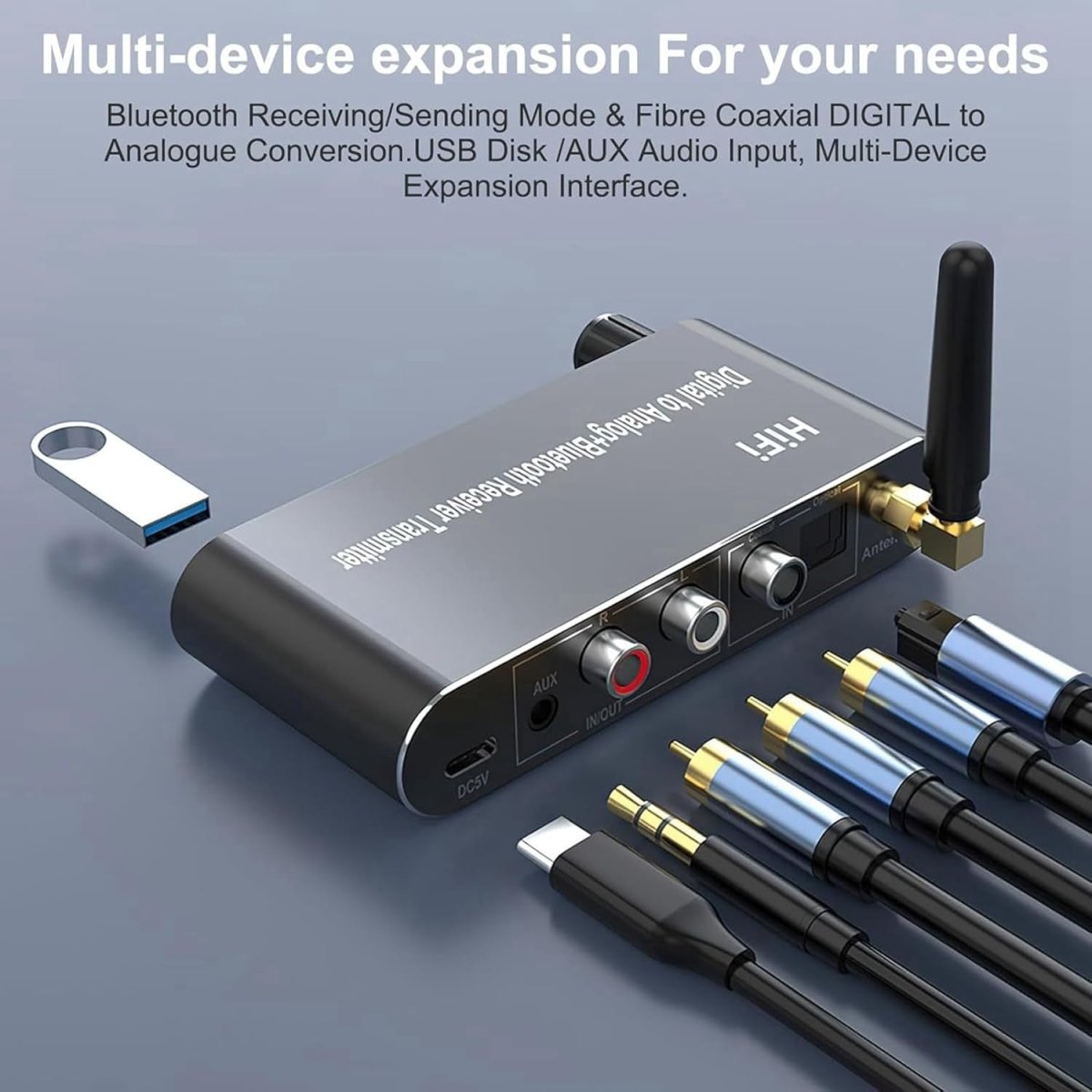 Bluetooth 5.1 Transmitter Receiver Digital to Analog Audio Converter - Kwikley