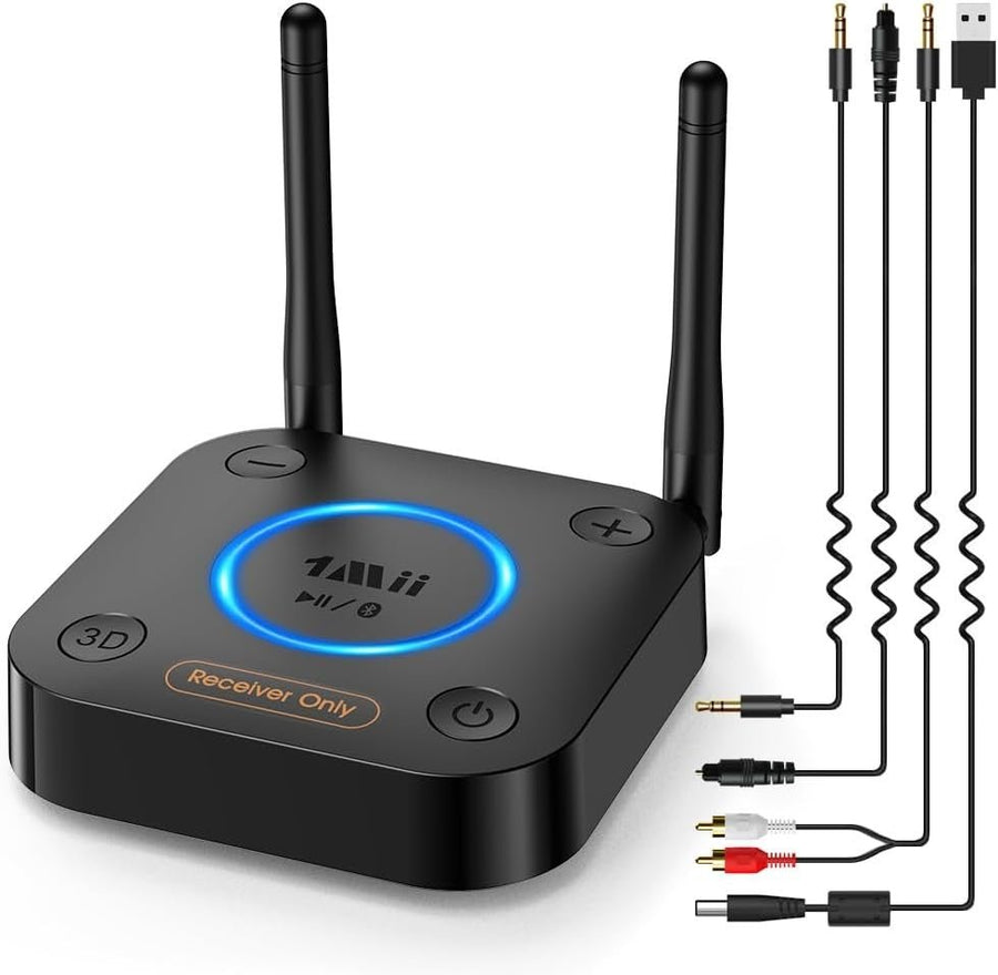 Bluetooth 5.3 Audio Receiver aptX HD RCA Optical Long Range - Kwikley
