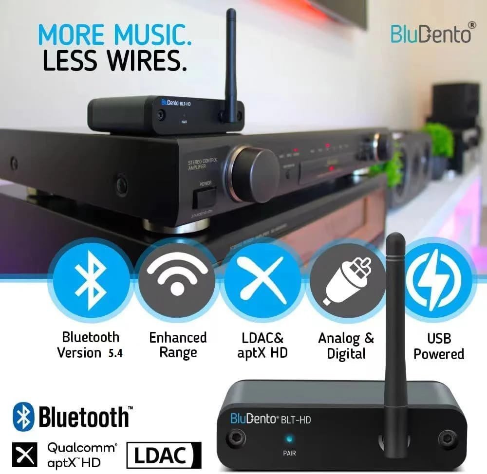 Bluetooth 5.4 Audio Receiver Black aptX Lossless LDAC HiFi DAC - Kwikley