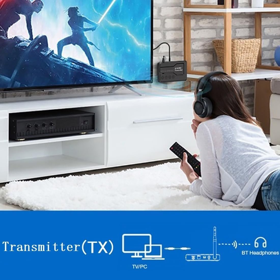 Bluetooth 5.4 Transmitter APTX Lossless Adaptive TV Audio - Kwikley