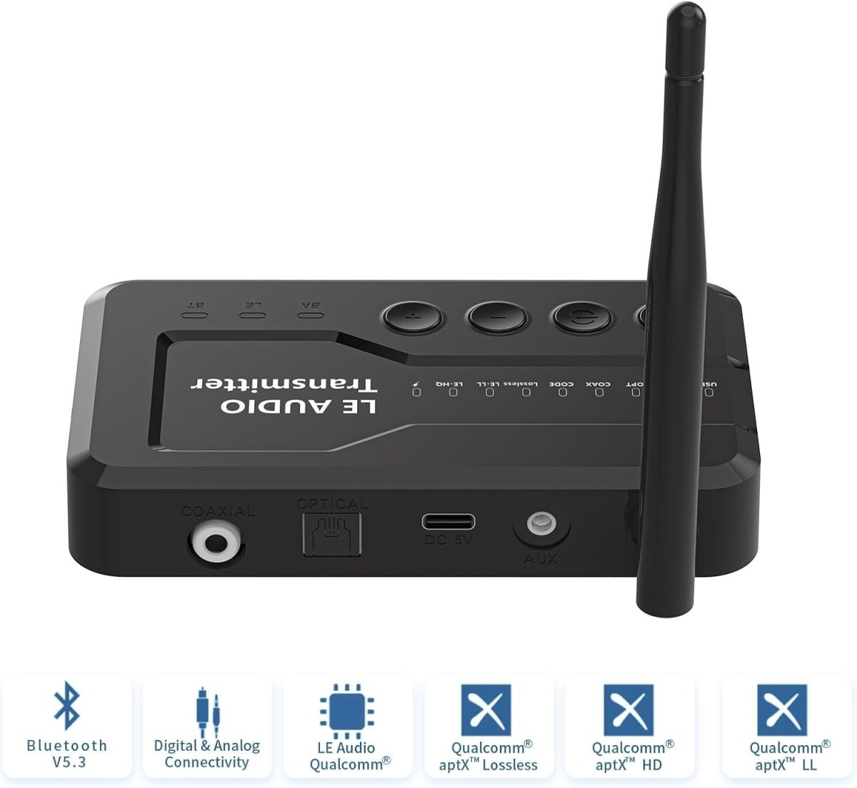 Bluetooth 5.4 Transmitter APTX Lossless Adaptive TV Audio - Kwikley