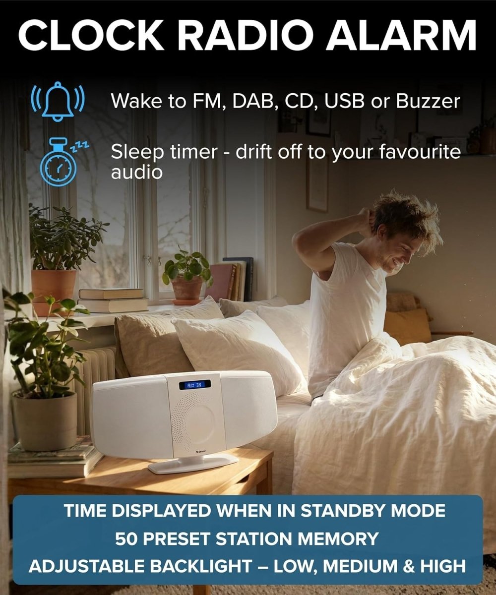 Bluetooth DAB+ CD Player HiFi Stereo Wall Mount FM USB AUX Remote - Kwikley