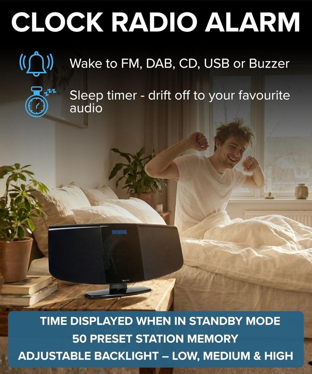 Bluetooth DAB+ CD Player HiFi Stereo Wall Mount USB AUX Remote LED - Kwikley