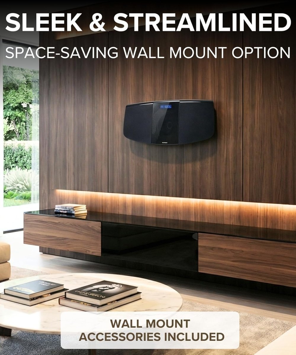 Bluetooth DAB+ CD Player HiFi Stereo Wall Mount USB AUX Remote LED - Kwikley