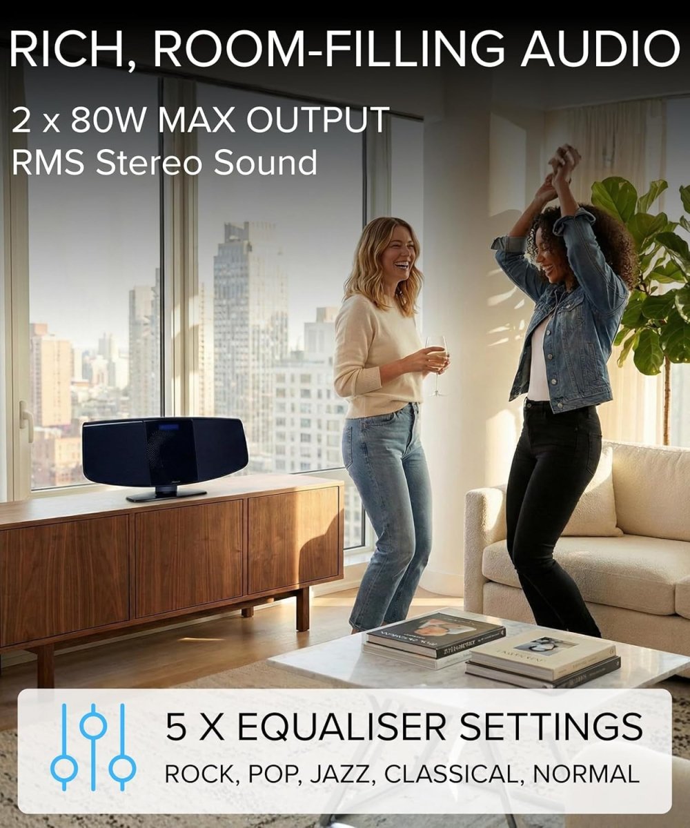 Bluetooth DAB+ CD Player HiFi Stereo Wall Mount USB AUX Remote LED - Kwikley