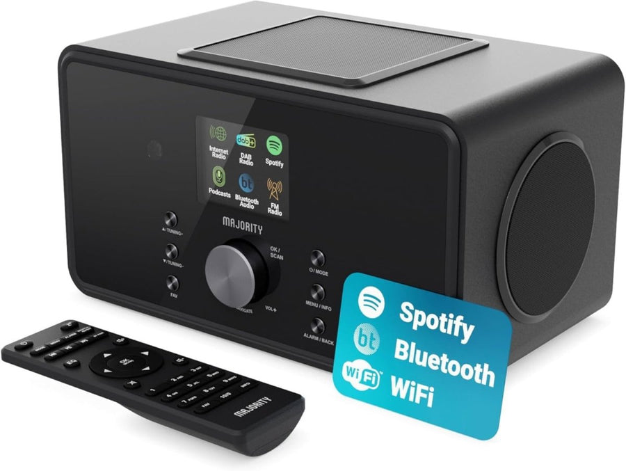 Bluetooth DAB+ Internet Radio with 100W Speakers, FM, Spotify & USB - Kwikley