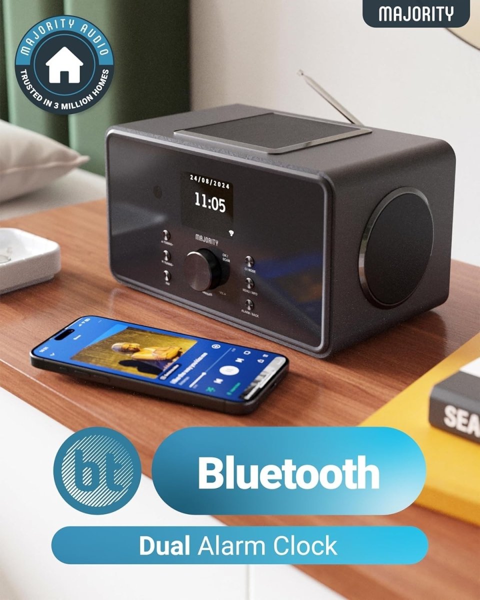 Bluetooth DAB+ Internet Radio with 100W Speakers, FM, Spotify & USB - Kwikley