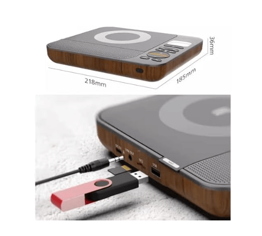 Bluetooth Portable CD Player Rechargeable FM Radio USB AUX Remote - Kwikley