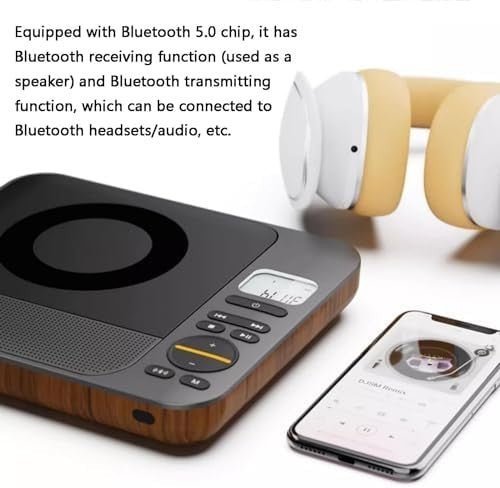 Bluetooth Portable CD Player Rechargeable FM Radio USB AUX Remote - Kwikley
