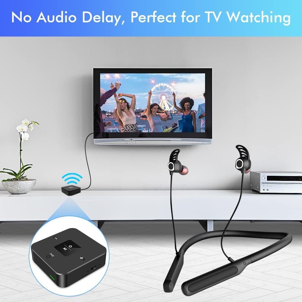 Bluetooth TV Headphones with Transmitter No Delay - Kwikley