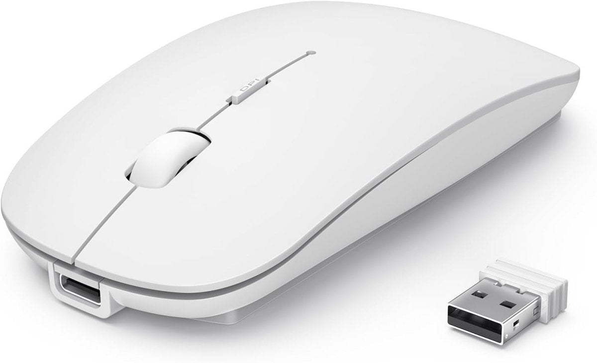 Bluetooth Wireless Mouse 4800 DPI Rechargeable Slim Quiet USB - Kwikley