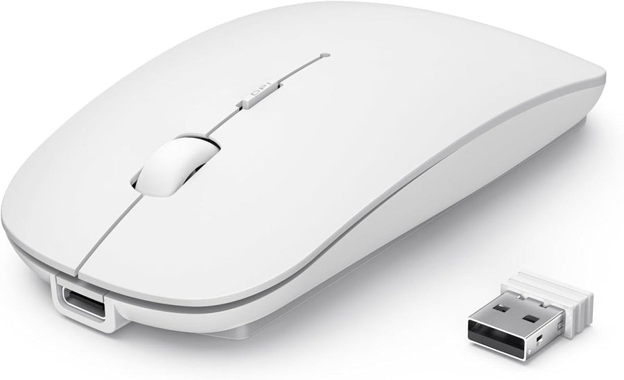 Bluetooth Wireless Mouse 4800 DPI Rechargeable Slim Quiet USB - Kwikley