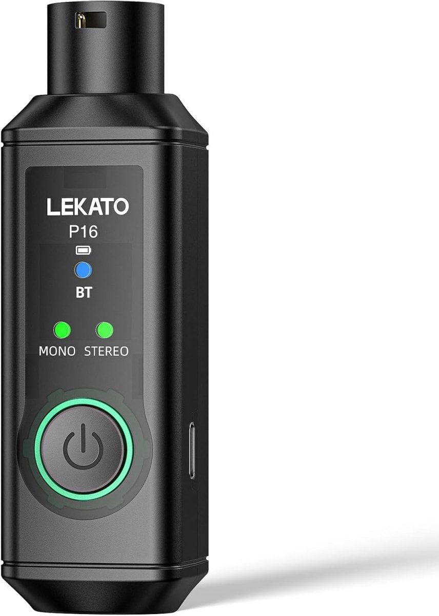 Bluetooth XLR Receiver Black 15H Battery Mono Stereo for PA DJ - Kwikley