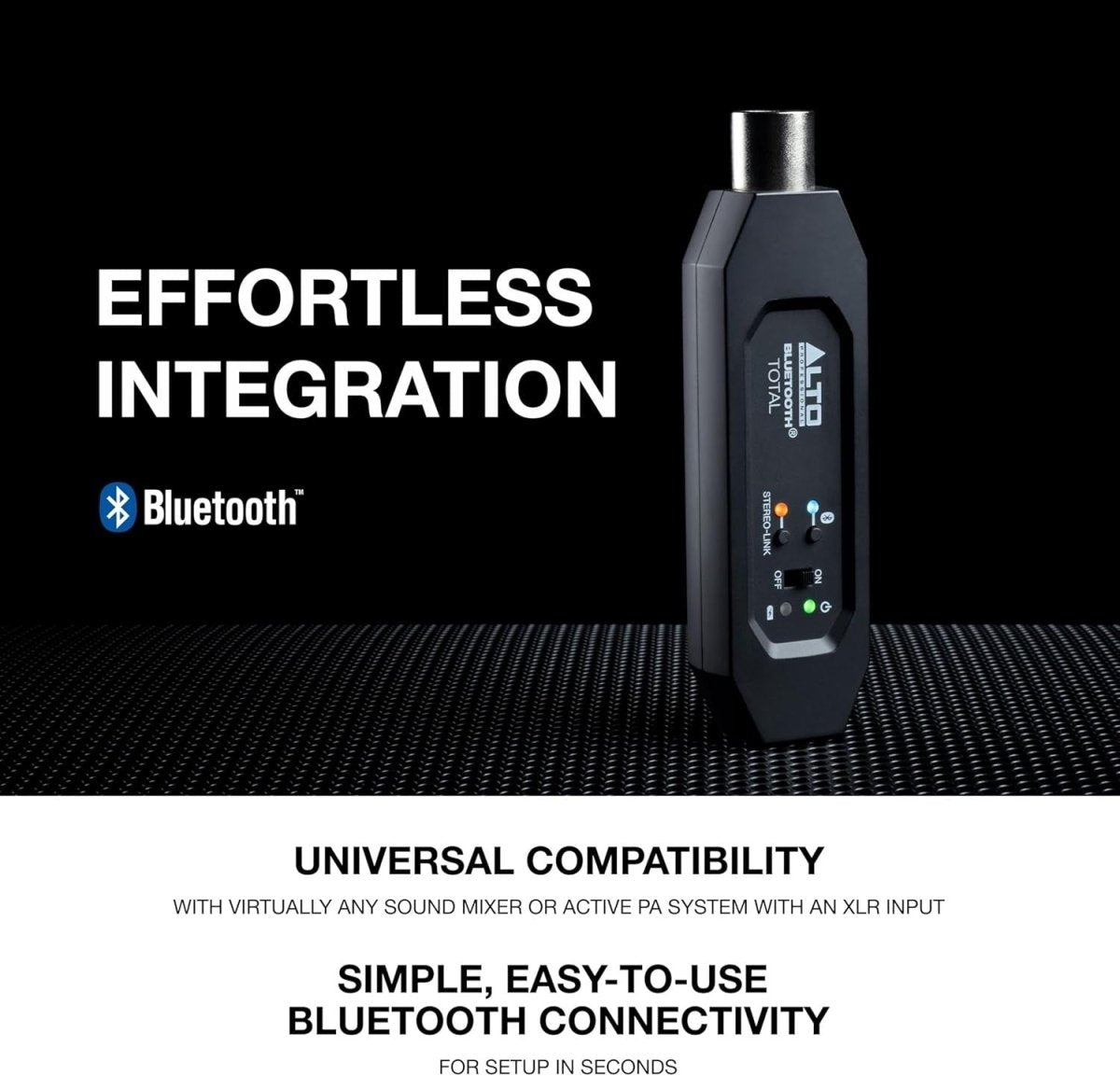 Bluetooth XLR Receiver Black Rechargeable for Mixer PA System - Kwikley