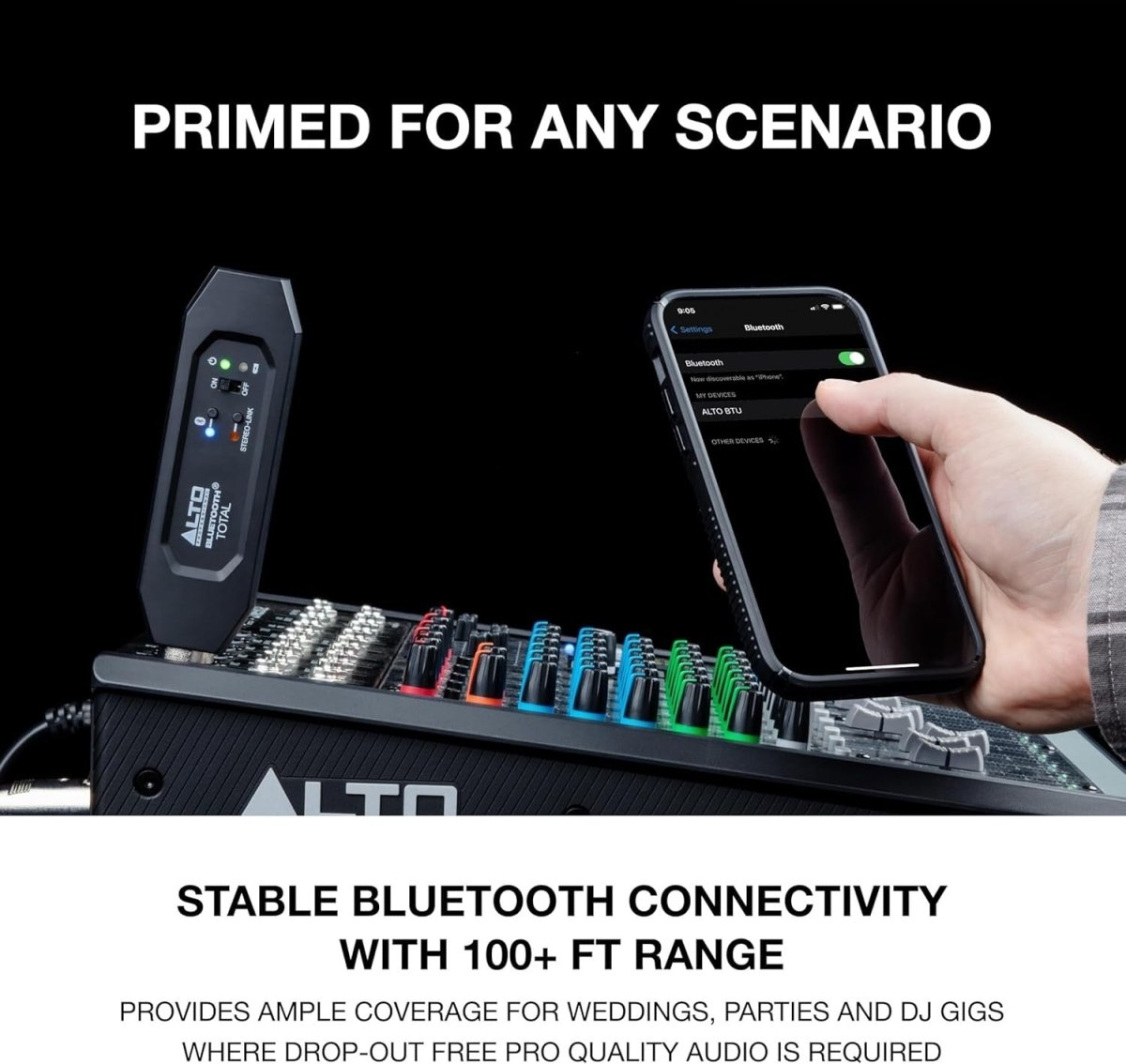 Bluetooth XLR Receiver Black Rechargeable for Mixer PA System - Kwikley