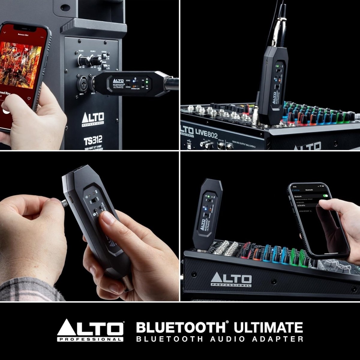 Bluetooth XLR Stereo Receiver Rechargeable for Mixer PA - Kwikley