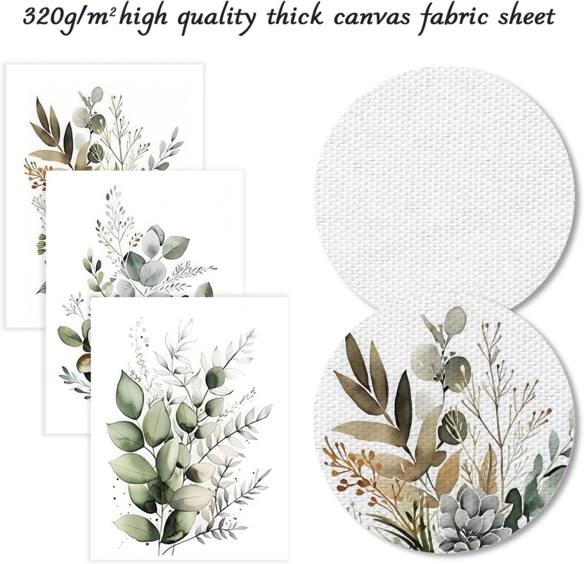 Boho Green Leaves Botanical Wall Art Prints 3‑Piece 12×16 in - Kwikley