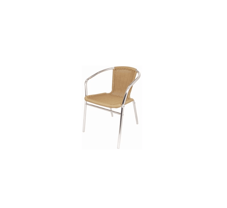 Bolero Aluminium Wicker Chair Stackable Outdoor Patio Dining Set of 4 - Kwikley