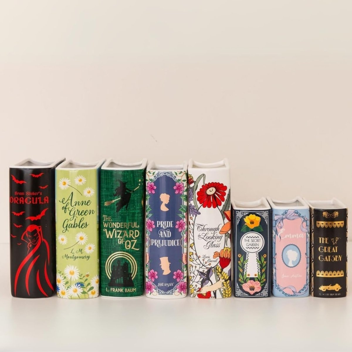 Book Shaped Decorative Vase Ceramic Bookshelf Flower Holder Gothic Style - Kwikley