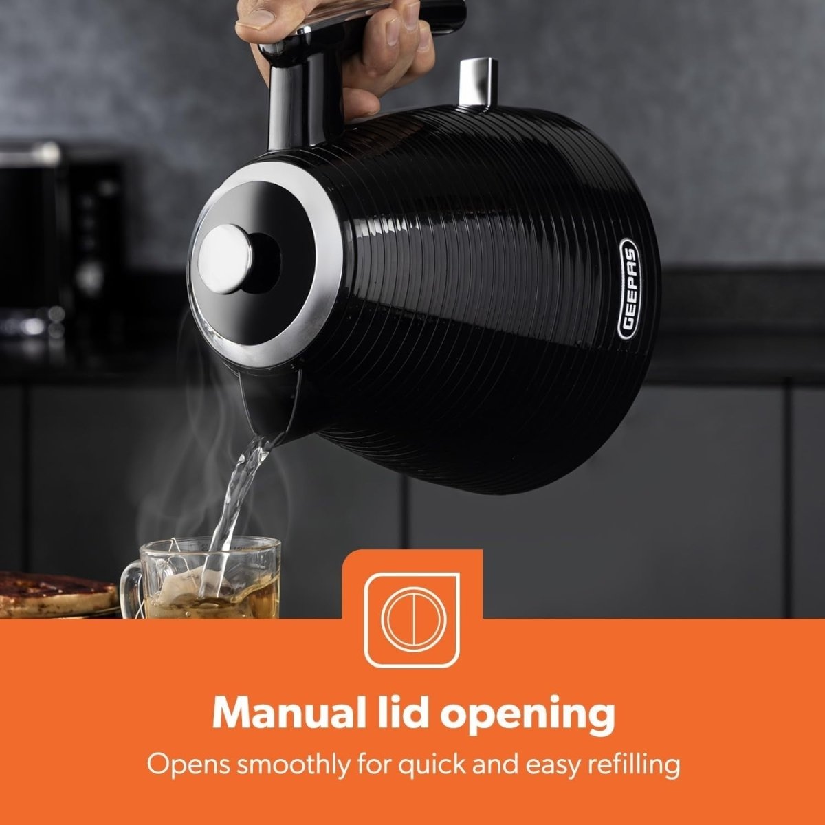 Breakfast Set 3 - Piece | 1.5L Coffee Maker + 1.7L Fast Boil Kettle - Kwikley