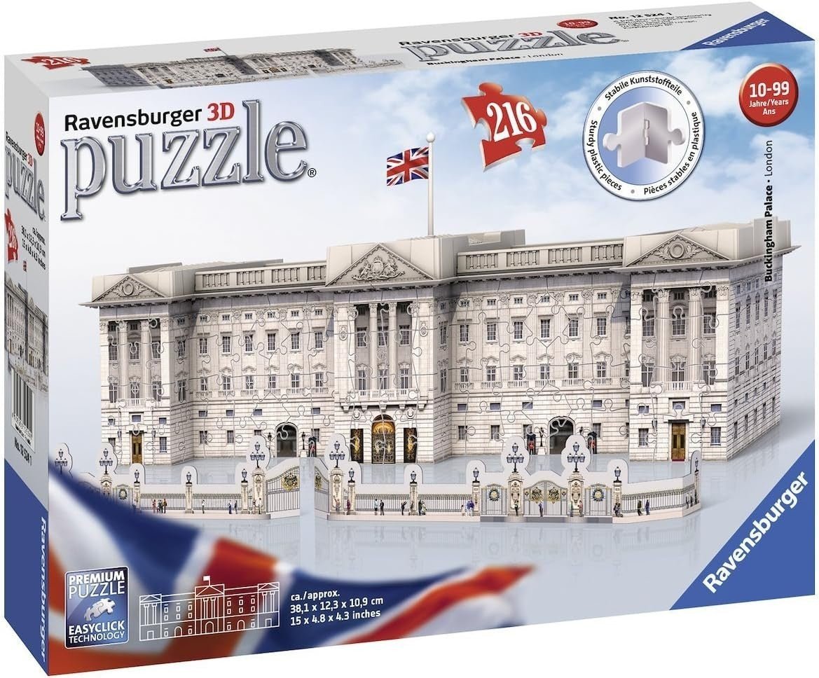 Buckingham Palace 3D Puzzle 216 Piece Building Model Kit No Glue - Kwikley