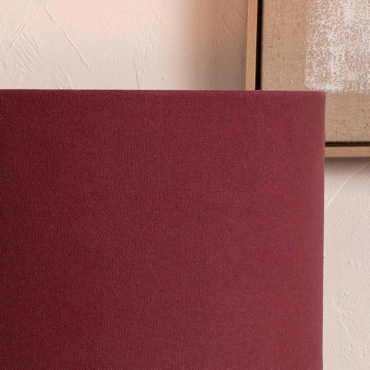 Burgundy Cylinder Lampshade 45cm Fabric Drum Table & Floor Lamp Shade - Kwikley