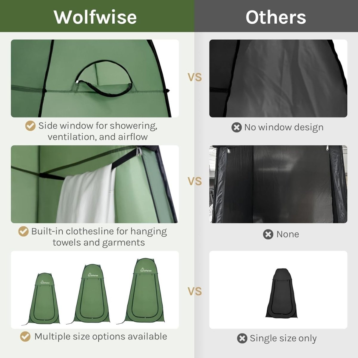 Camping Shower Toilet Tent Grey Pop Up Privacy Shelter - Kwikley