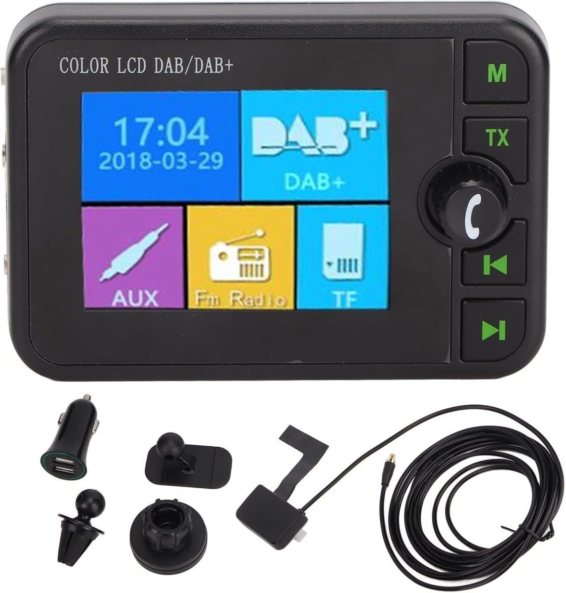 Car DAB DAB+ Bluetooth Receiver FM LCD Handsfree - Kwikley