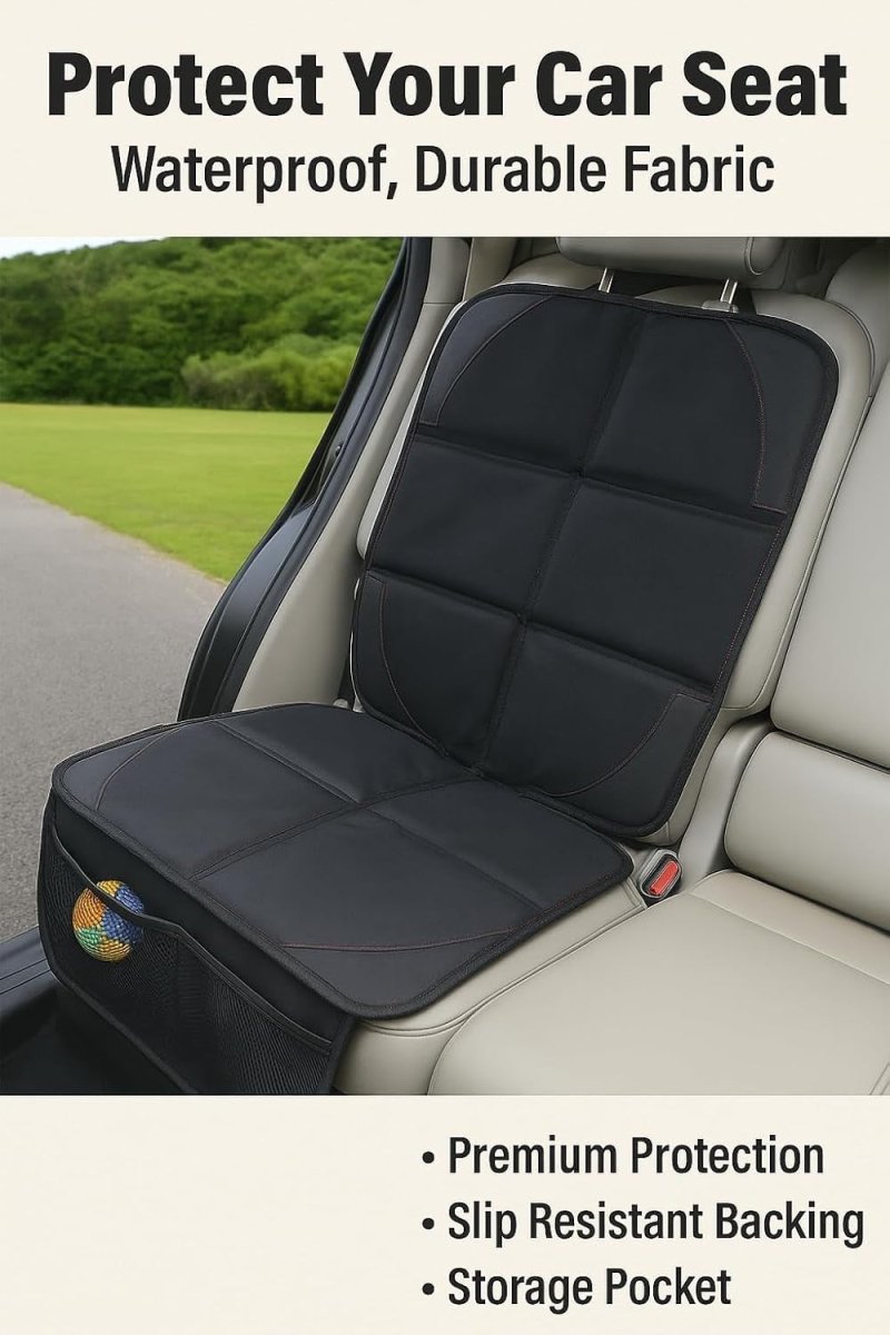Car Seat Protector for Child Car Seats ISOFIX Waterproof Storage Pockets - Kwikley