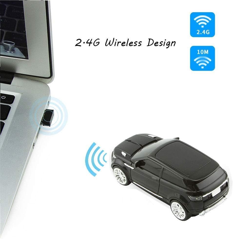 Car Shape Wireless Mouse 2.4G USB Optical Gaming Laptop PC - Kwikley