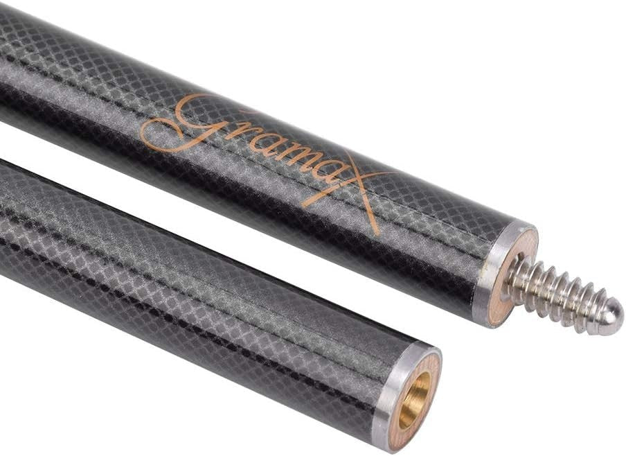 Carbon Pool Cue 9mm Tip Black 2 Piece Lightweight Pro Snooker Cue - Kwikley