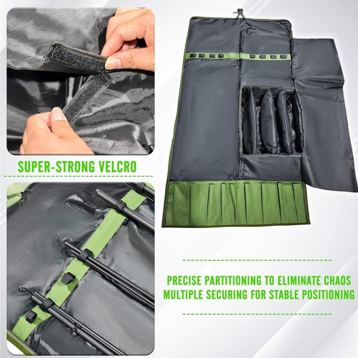 Carp Fishing Rod & Reel Bag 4+4 Padded Waterproof Holdall - Kwikley