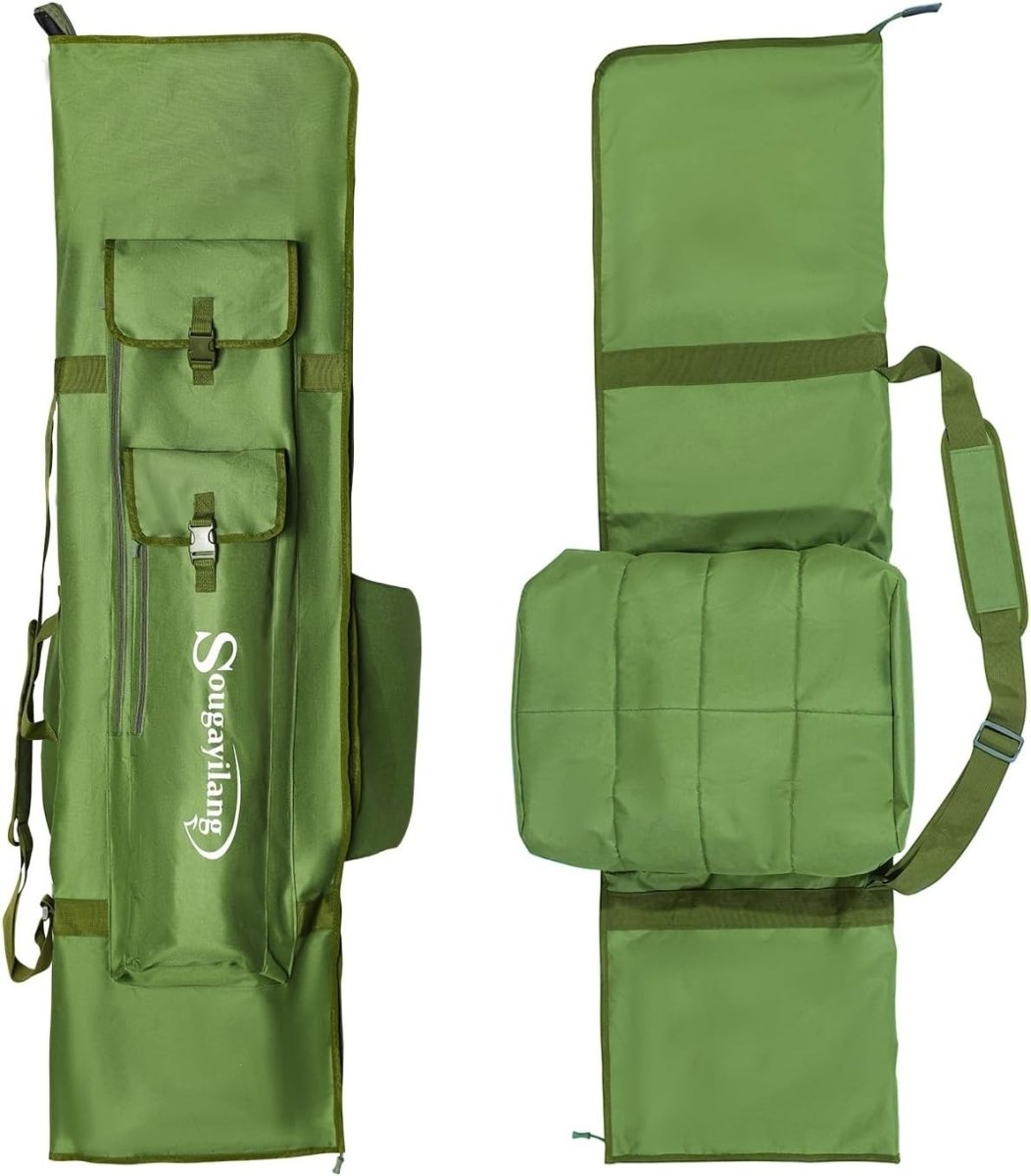 Carp Fishing Rod & Reel Bag 4+4 Padded Waterproof Holdall - Kwikley