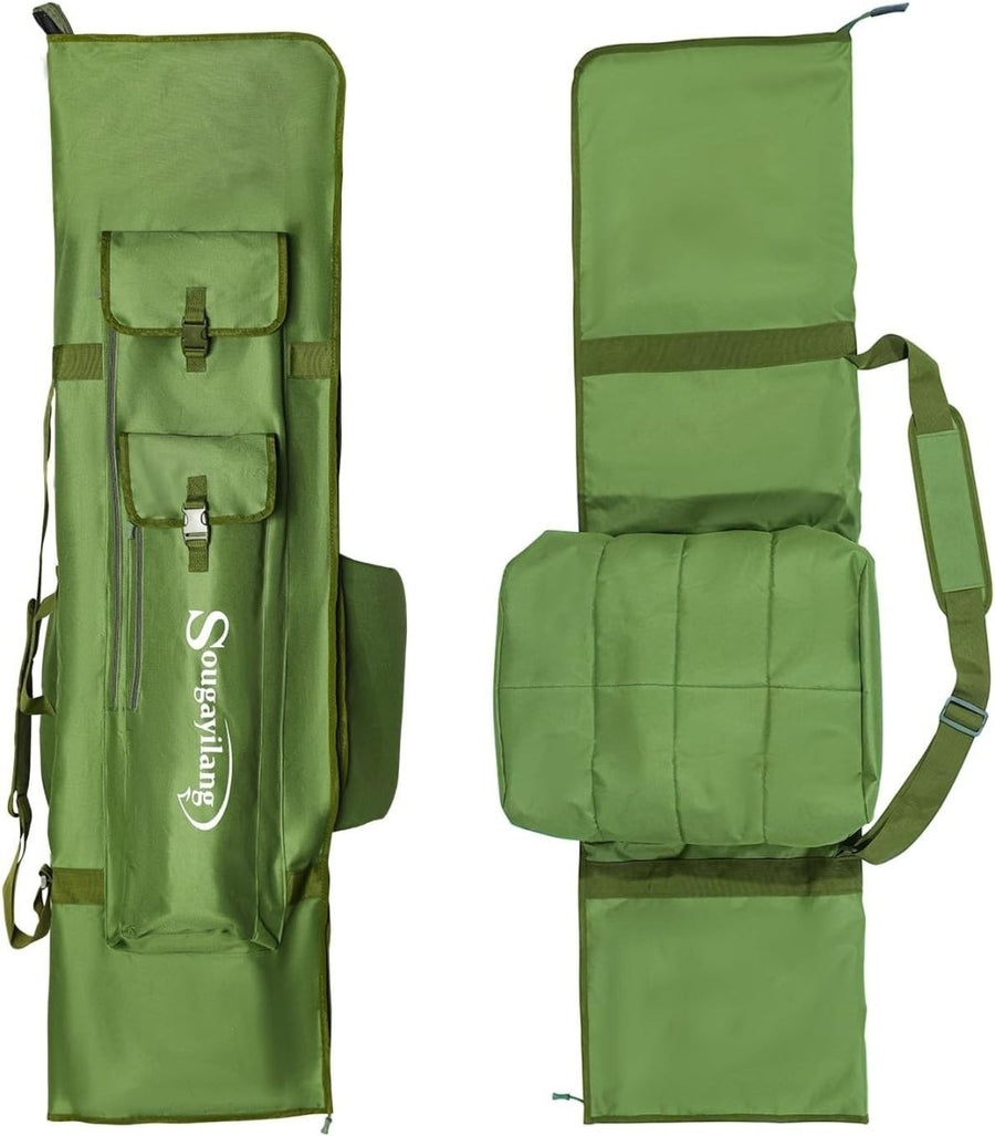 Carp Fishing Rod & Reel Bag 4+4 Padded Waterproof Holdall - Kwikley