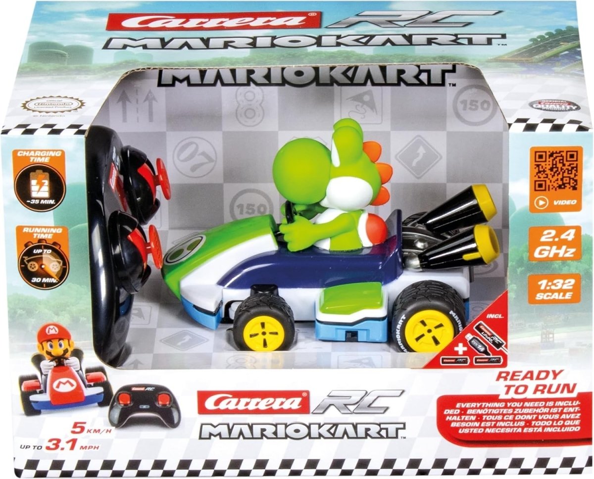 Carrera RC Mario Kart Yoshi 1:32 Scale 2.4GHz Official Nintendo Toy Car - Kwikley