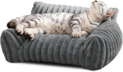 Cat Sofa Bed 60x45cm Faux Fur Pet Couch Washable Cover Non Slip - Kwikley