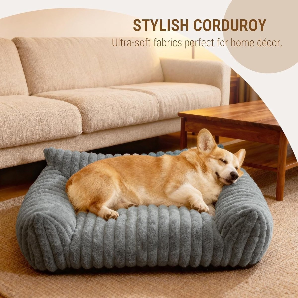Cat Sofa Bed 60x45cm Faux Fur Pet Couch Washable Cover Non Slip - Kwikley
