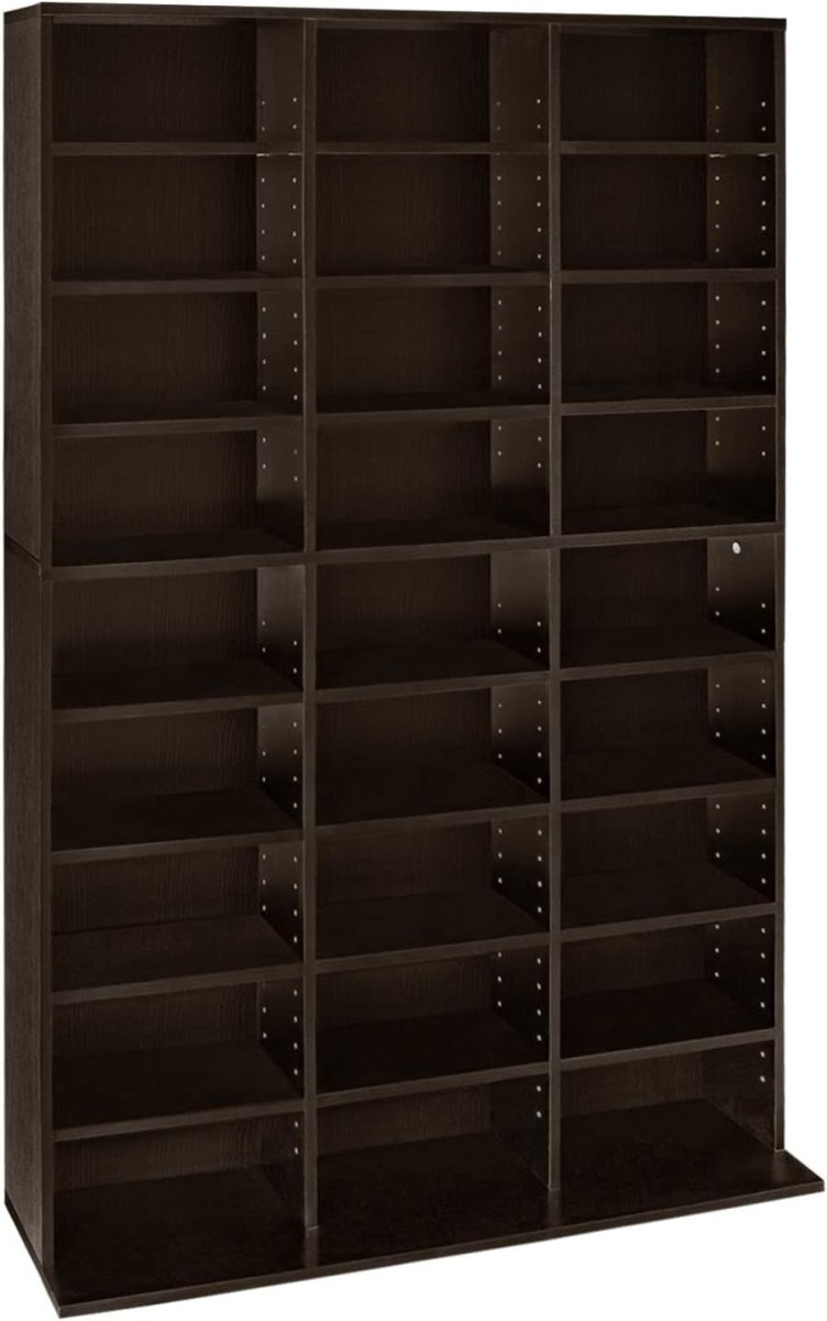 CD DVD Storage Cabinet 24 Shelf Media Tower Bookcase Holds 837 CDs - Kwikley