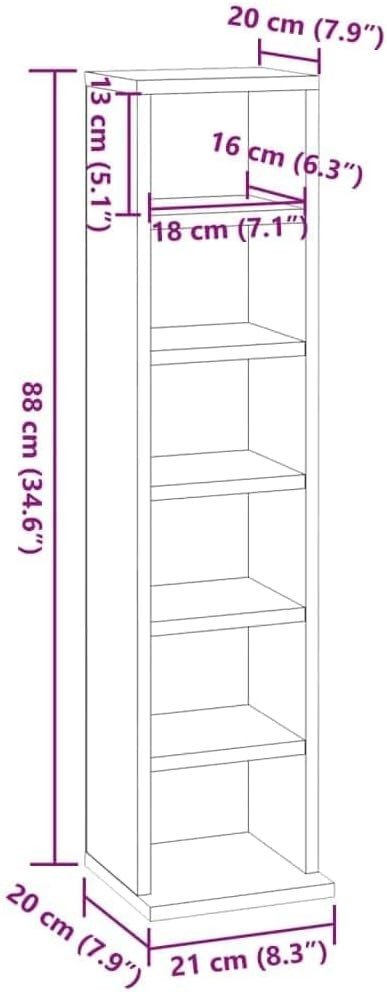 CD DVD Storage Cabinet Oak Media Tower Shelf Organizer Space Saving - Kwikley