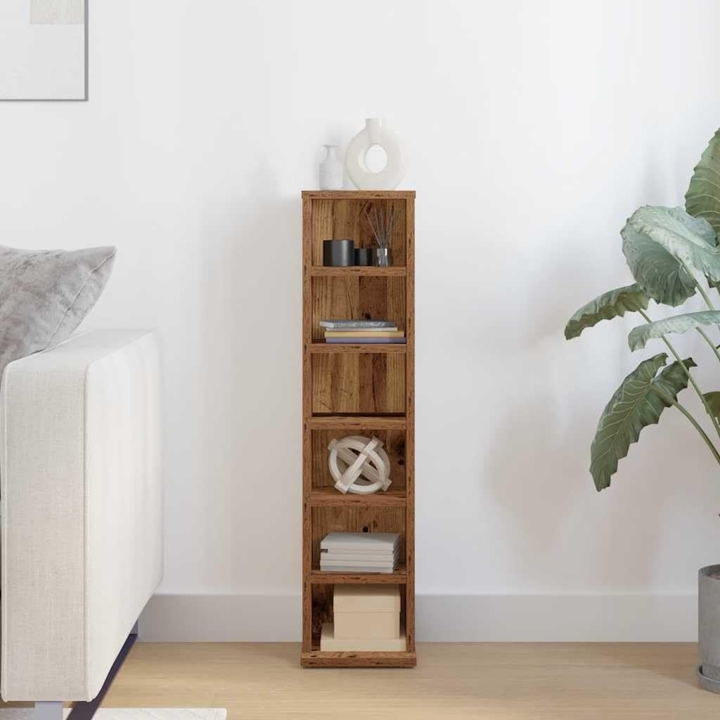 CD DVD Storage Cabinet Shelf Unit Media Organizer Bookcase Wood 88cm - Kwikley