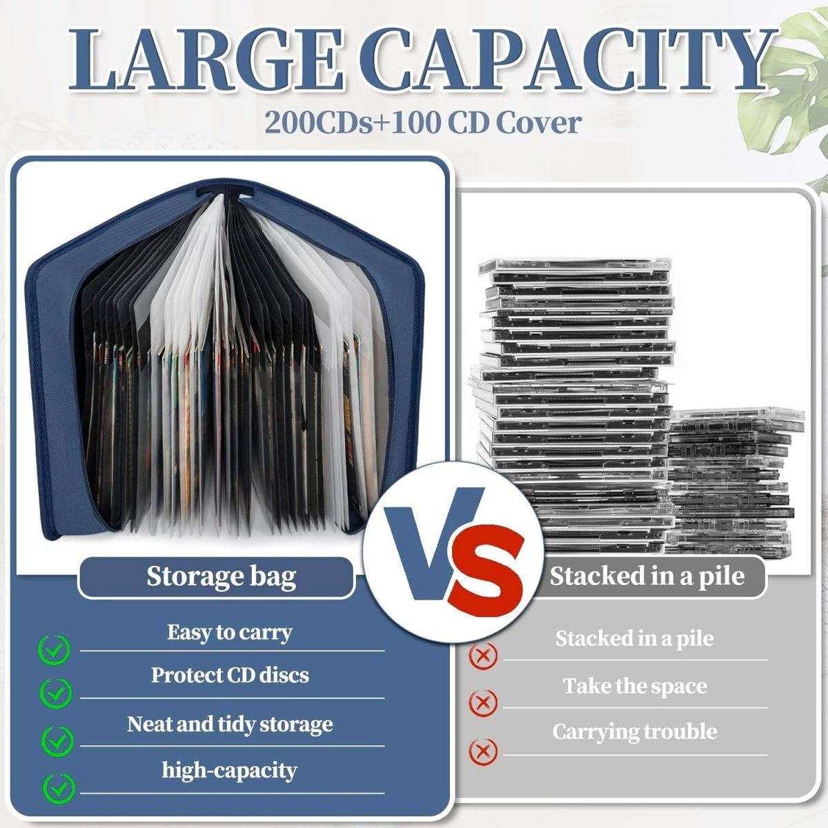 CD DVD Storage Wallet 200 Disc Organizer Case 100 Booklet Pockets - Kwikley