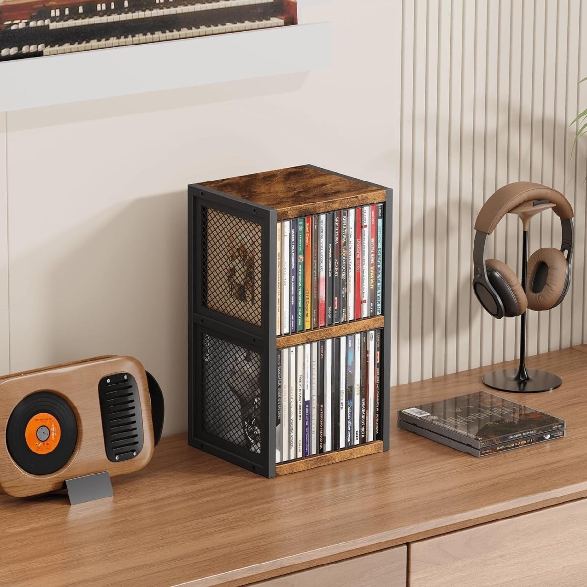 CD Storage Rack Desktop Organizer 3 Tier Shelf Holds 30 CD Cases - Kwikley